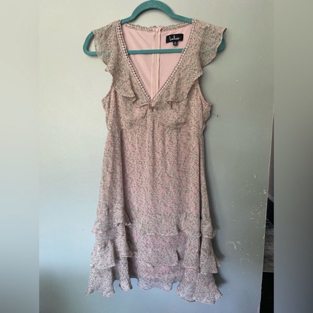 Lulus Ruffle Floral Whimsical Dress size medium